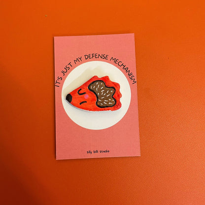 Defensive Hedgehog Pin
