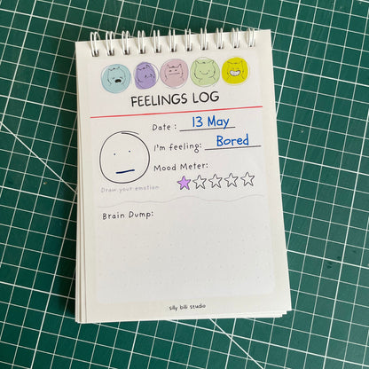 Feelings log notepad for emotional release