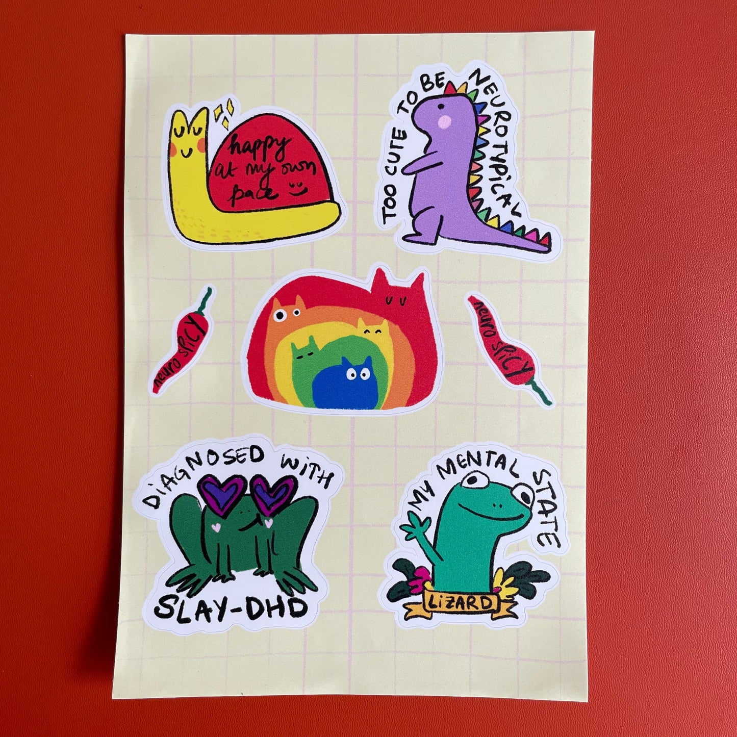 The Neuro-Spicy Club Sticker Sheet