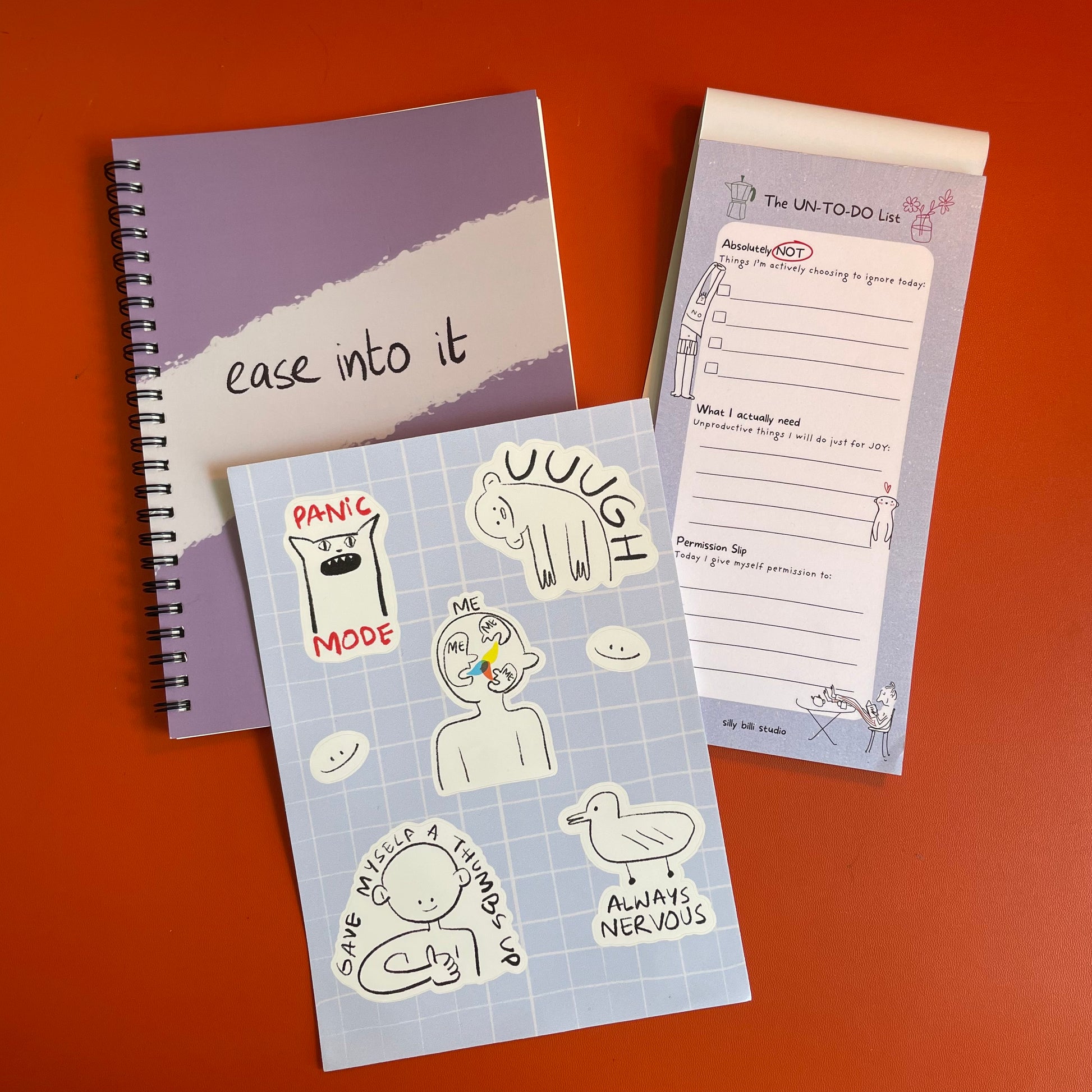 journal, sticker sheet, notepad